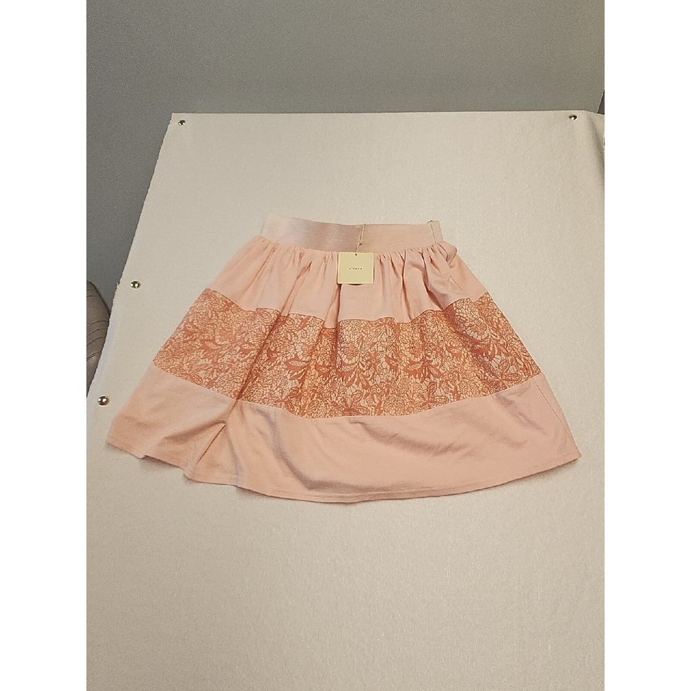 A'reve Skirt Women's Size Large Skirt Pink Crochet Flare New